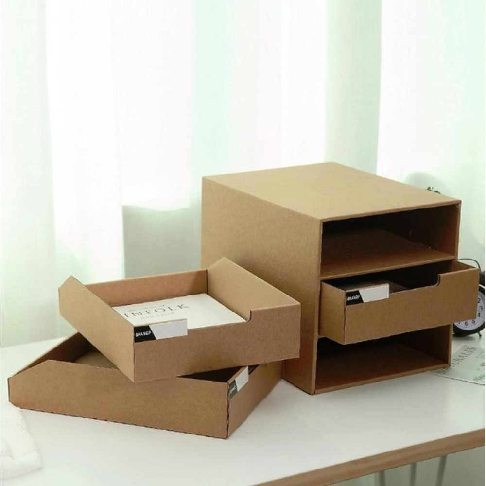 A4 Paper Desktop Storage Box Student File Cabinet Storage Finishing Box Multi-layer Drawer Storage Cabinet(3 Layer)