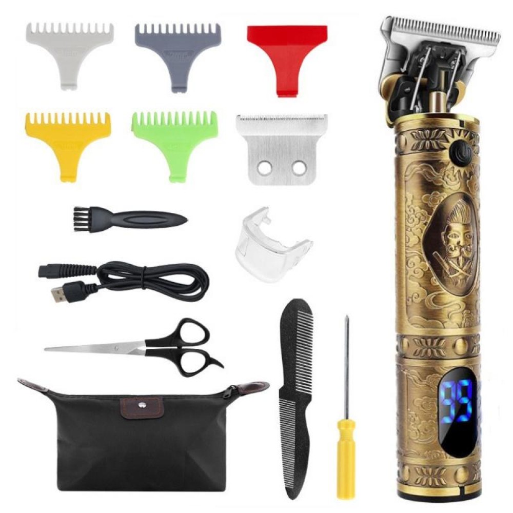 Retro Self-Assistant Hair Clipper Set with LCD Display, Specification:LM-300