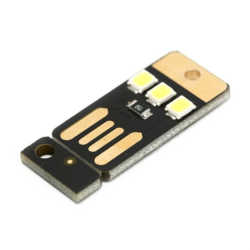 10 PCS Mini Pocket Card USB Power Keychain LED Night Light(Black)