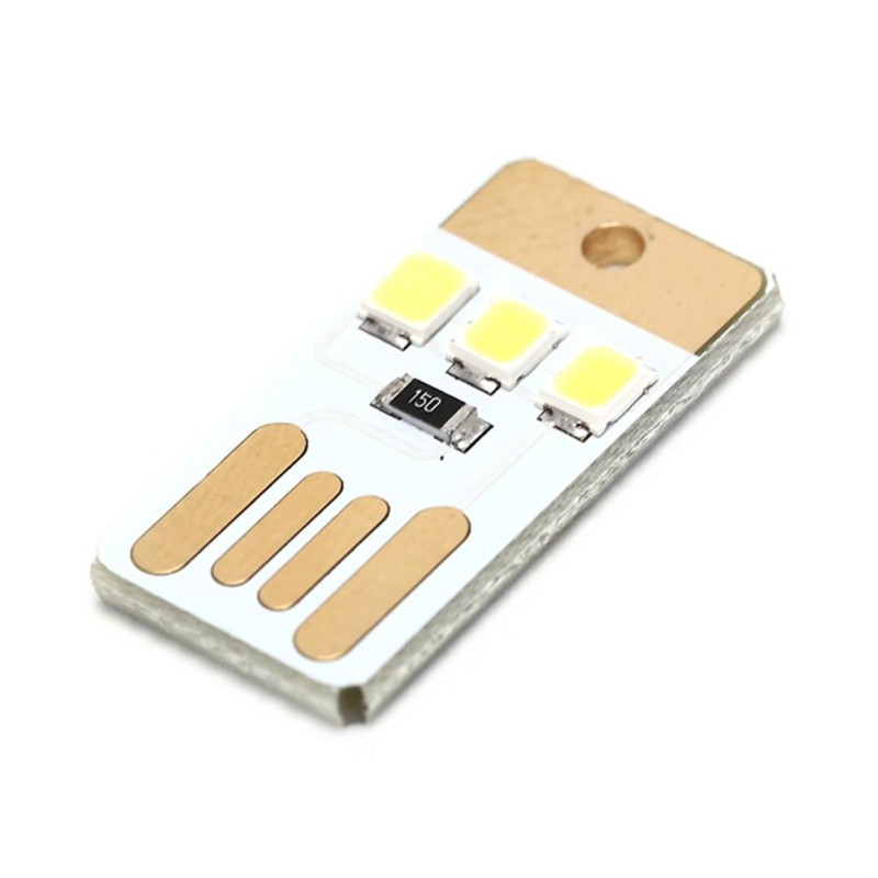 10 PCS Mini Pocket Card USB Power Keychain LED Night Light(White)