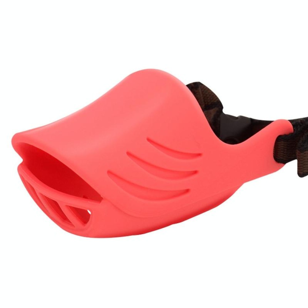 Dog Muzzle Cover Tedike Fund Fur Dog Muzzle Cover Anti-Bite Mouth Cover Silicone Supplies, Specification: S(Red)