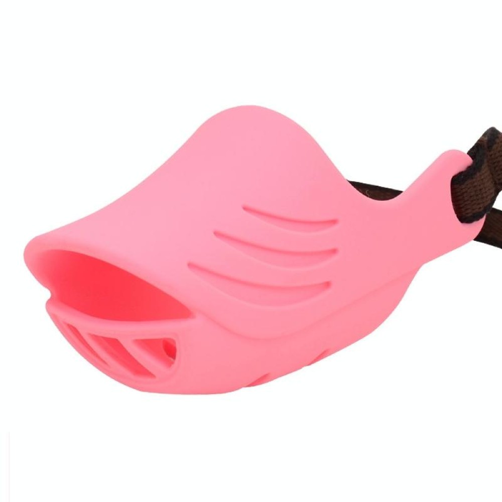 Dog Muzzle Cover Tedike Fund Fur Dog Muzzle Cover Anti-Bite Mouth Cover Silicone Supplies, Specification: S(Pink)