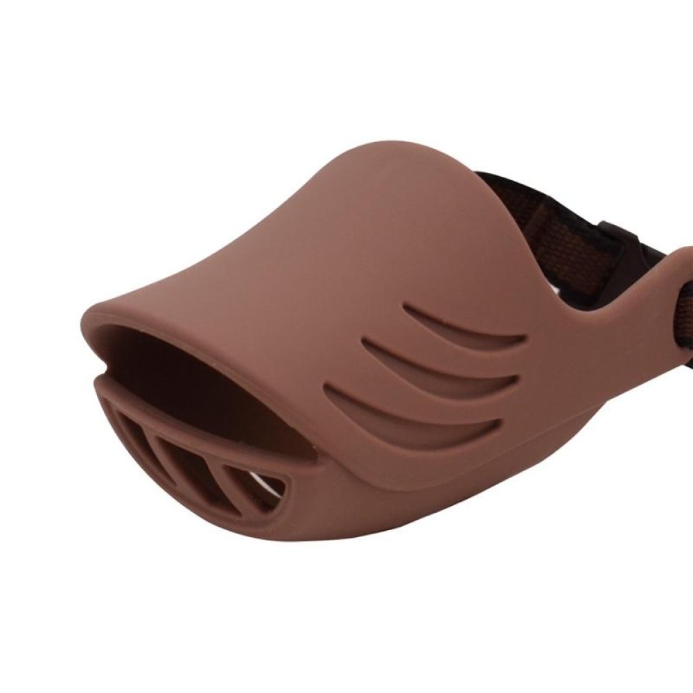 Dog Muzzle Cover Tedike Fund Fur Dog Muzzle Cover Anti-Bite Mouth Cover Silicone Supplies, Specification: M(Brown)