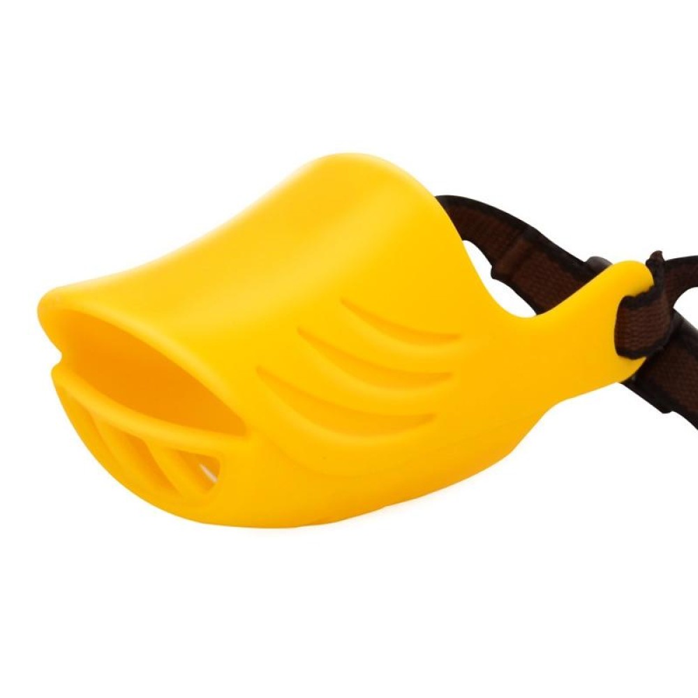 Dog Muzzle Cover Tedike Fund Fur Dog Muzzle Cover Anti-Bite Mouth Cover Silicone Supplies, Specification: M(Yellow)