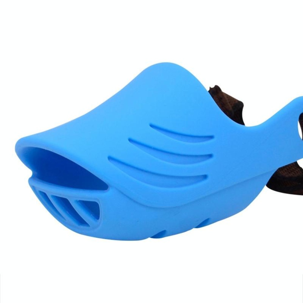 Dog Muzzle Cover Tedike Fund Fur Dog Muzzle Cover Anti-Bite Mouth Cover Silicone Supplies, Specification: M(Blue)