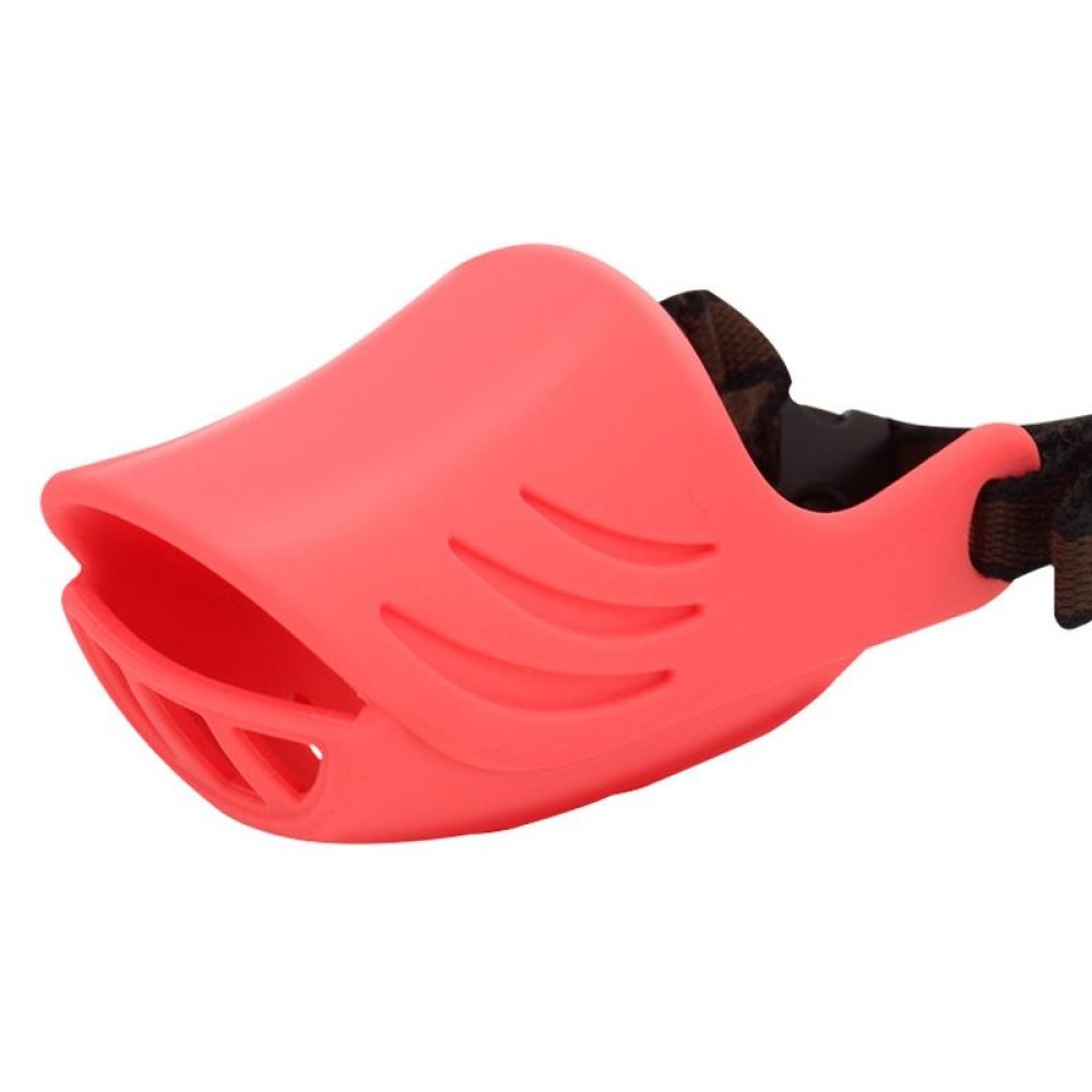 Dog Muzzle Cover Tedike Fund Fur Dog Muzzle Cover Anti-Bite Mouth Cover Silicone Supplies, Specification: L(Red)