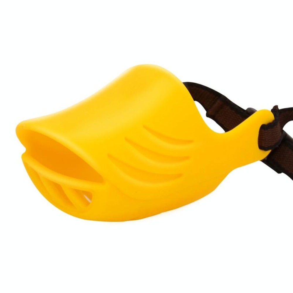Dog Muzzle Cover Tedike Fund Fur Dog Muzzle Cover Anti-Bite Mouth Cover Silicone Supplies, Specification: XL(Yellow)