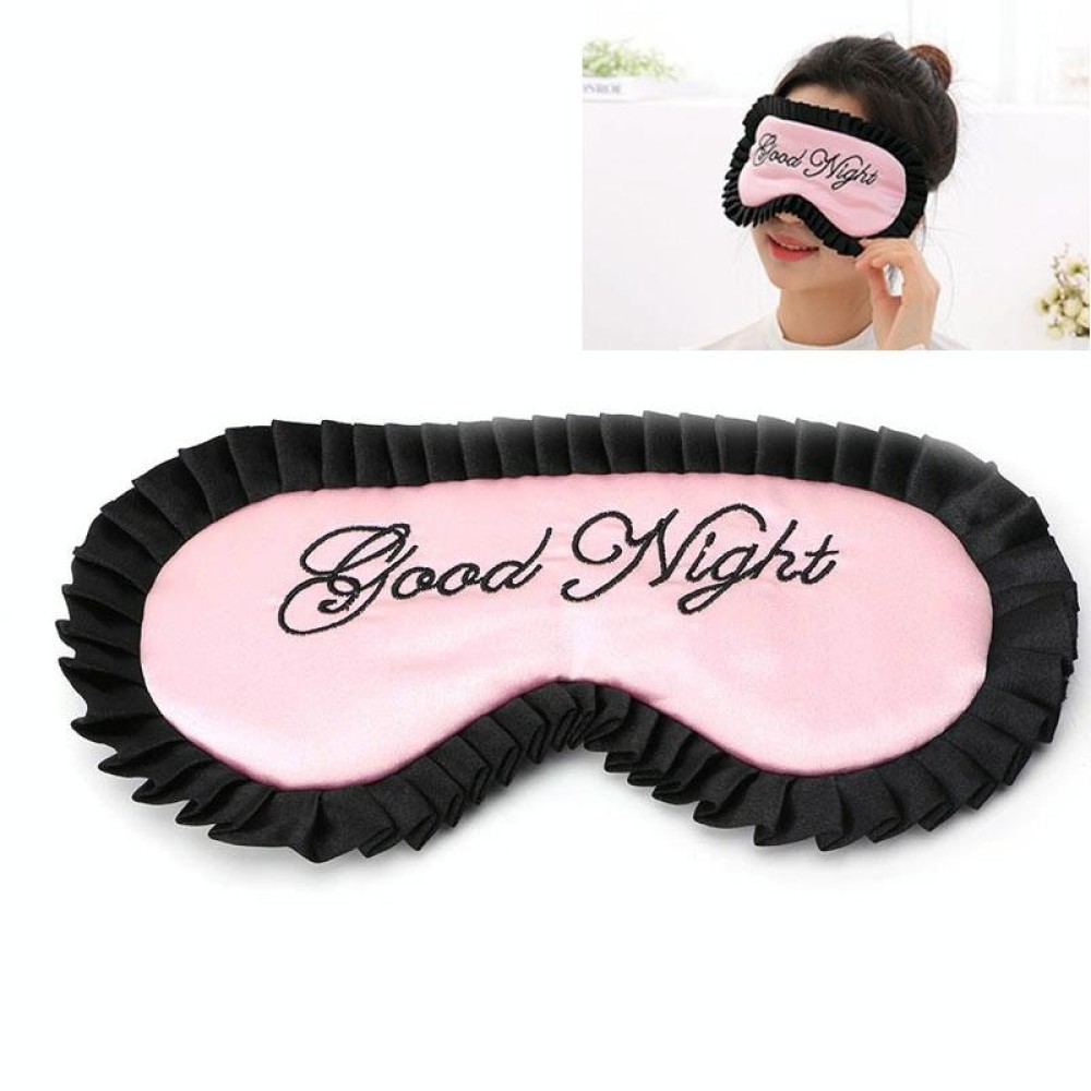 Comfortable Imitation Silk Satin Personalized Travel Sleep Mask Eye Cover(Pink)
