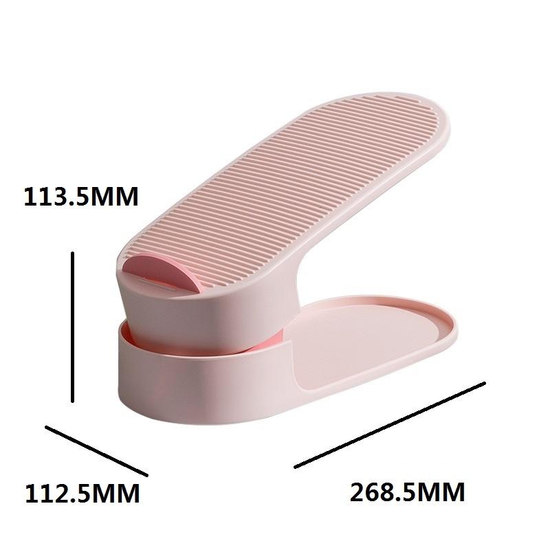 Shoe Cabinet Storage Double Adjustable Shoe Rack(Pink)