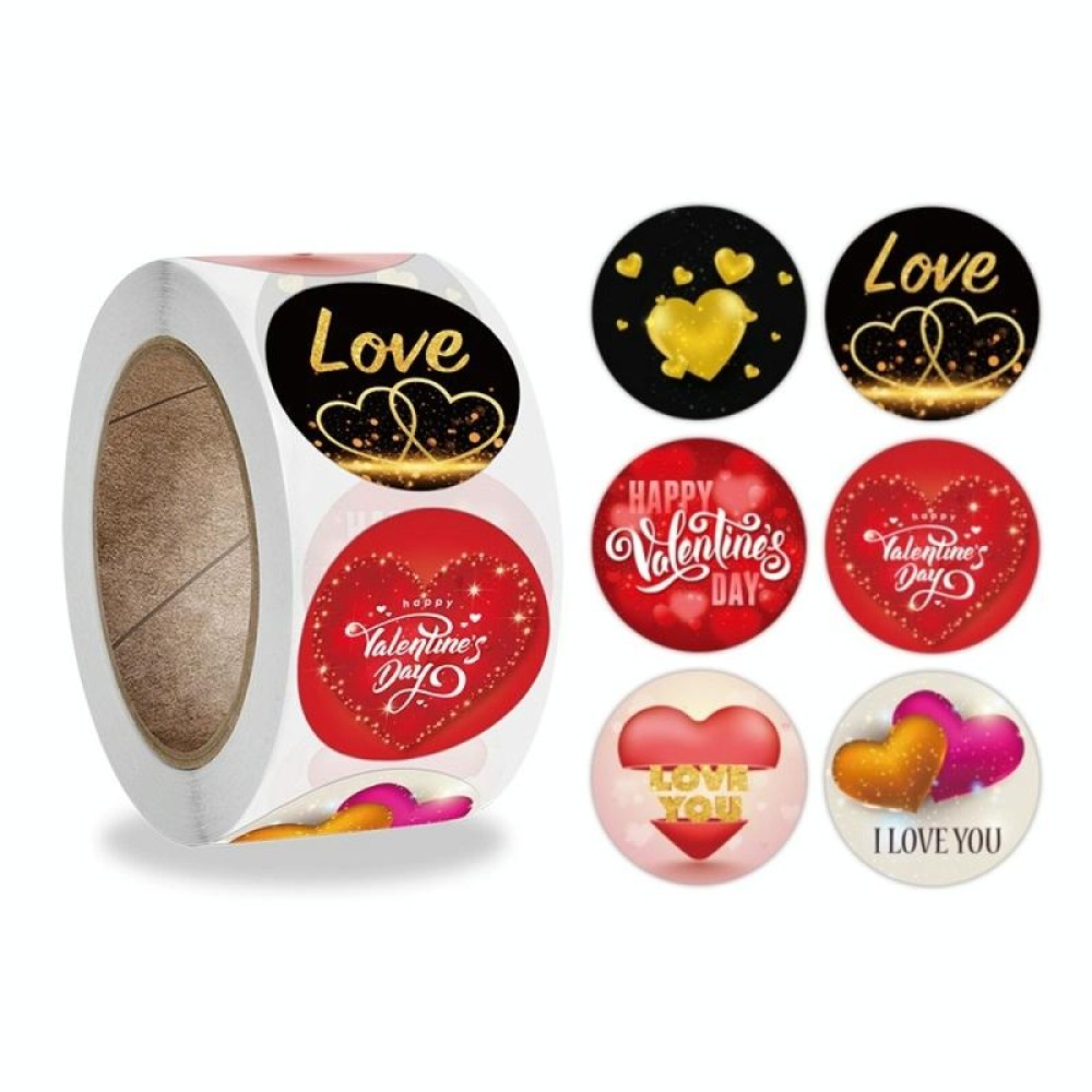 5 PCS Valentines Day Love Stickers Gift Decoration Stickers(2.5cm / 1inch)