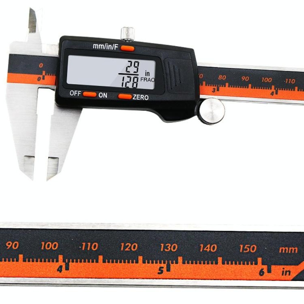 0-150mm Plastic Meter Stainless Steel Body Digital Display Electronic High-Precision Vernier Caliper, Specification: 3 Units of mm/in/f