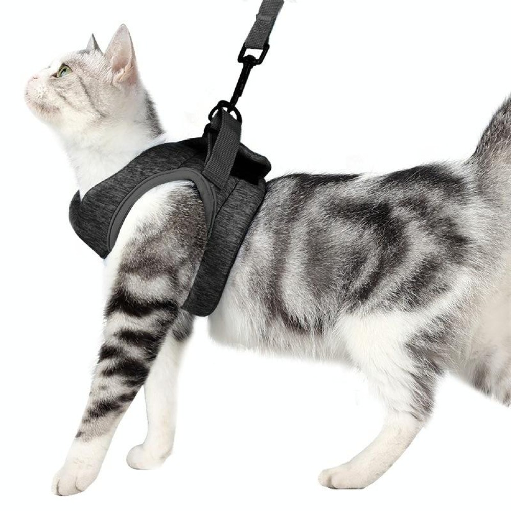 Cat Leash Pet Chest Harness Leash, Size: S(Grey)