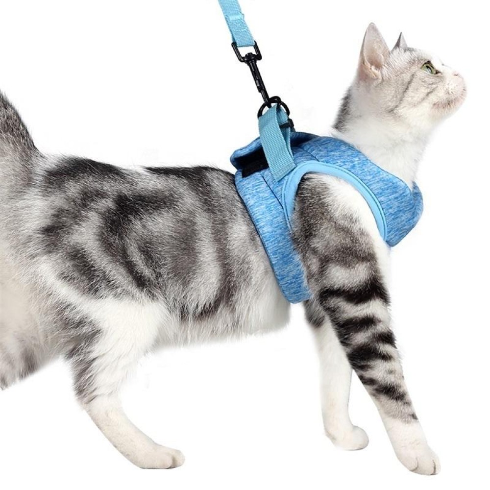 Cat Leash Pet Chest Harness Leash, Size: S(Sky Blue)