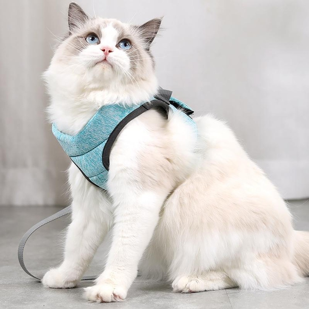 Cat Leash Pet Chest Harness Leash, Size: M(Green)