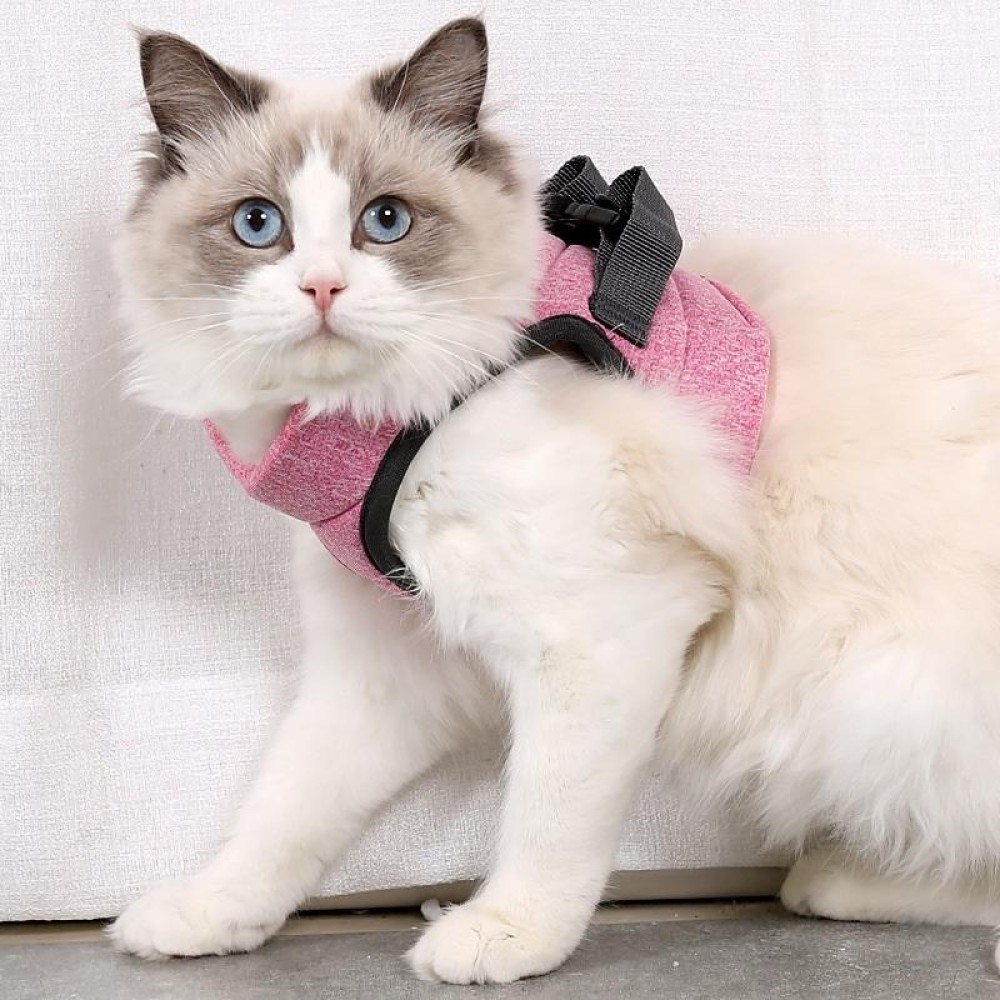 Cat Leash Pet Chest Harness Leash, Size: L(Pink)