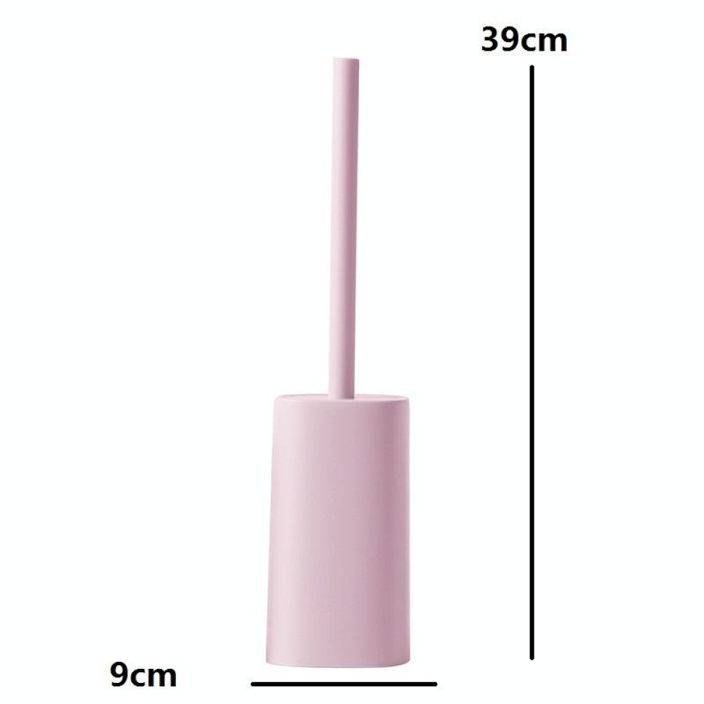 Toilet Brush With Base Household Toilet Long-Handled Soft-Bristled Toilet Cleaning Brush Set(Pink)