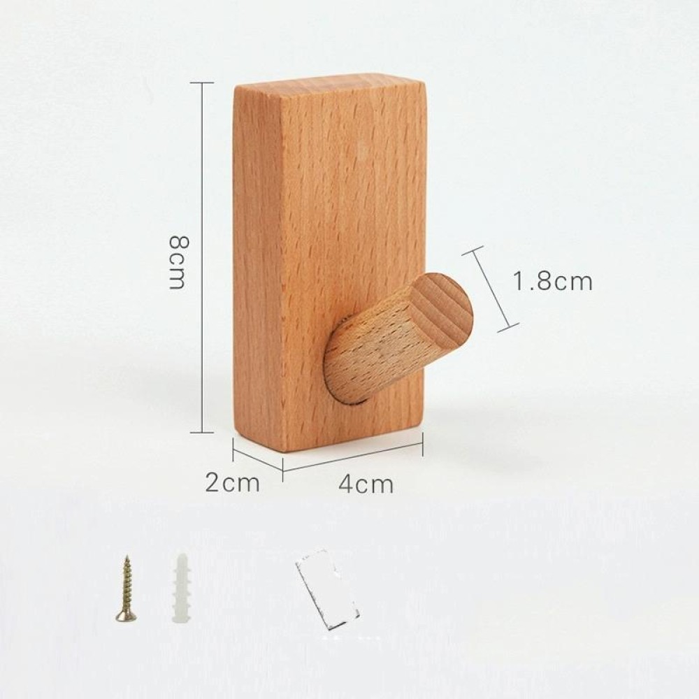 Solid Wood Punch-Free Entrance Behind The Door On The Wall Sticky Hook Clothes Hook Beech Wood