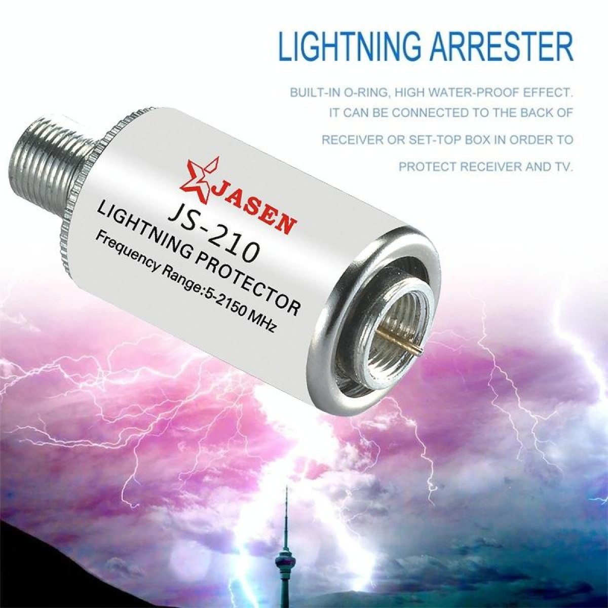 JS-210 5-2150MHz Lighting Protector Coaxial Satellite TV Light Protection Devices Satellite Antenna Arrester