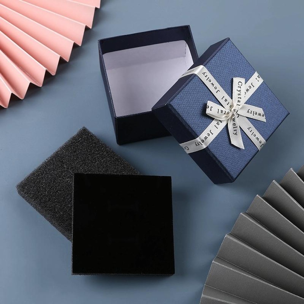 10 PCS Bowknot Jewelry Gift Box Square Jewelry Paper Packaging Box, Specification: 8x8x3.5cm(Dark Blue)