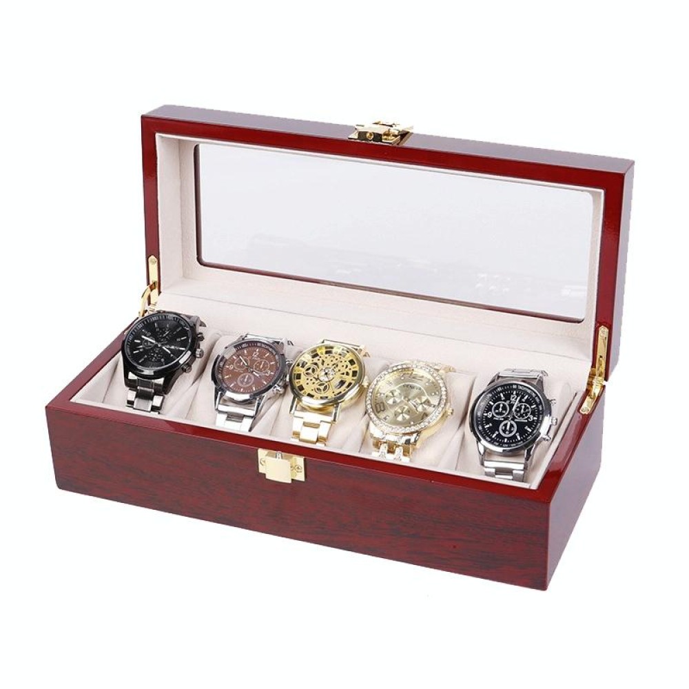 Wooden Baking Paint Watch Box Jewelry Storage Display Box(5-bit Paint)