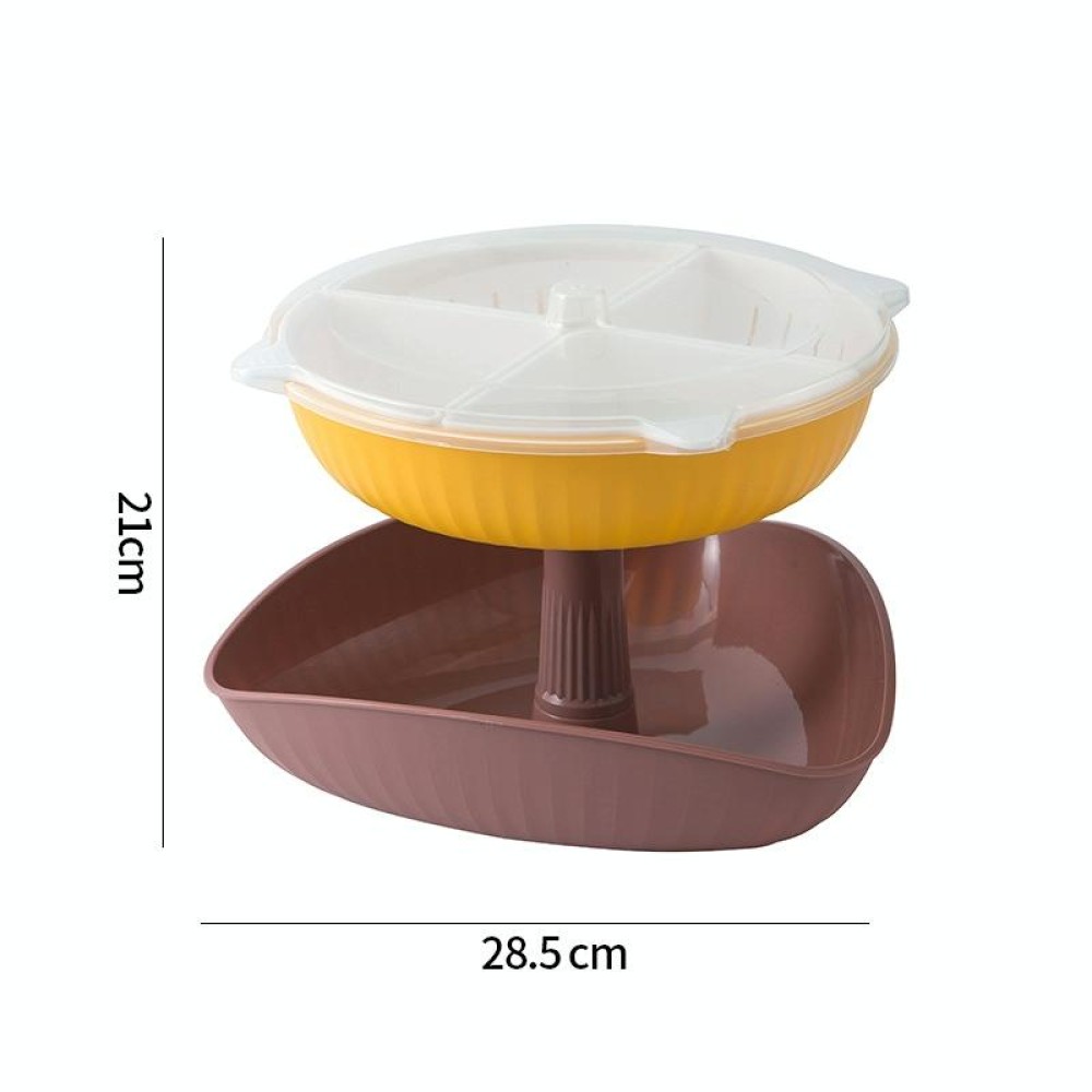 Vegetable Washing Draining Basket Split-Grid Rotating Multi-Layer Hot Pot Platter Tray+Drain Basket (Pink)