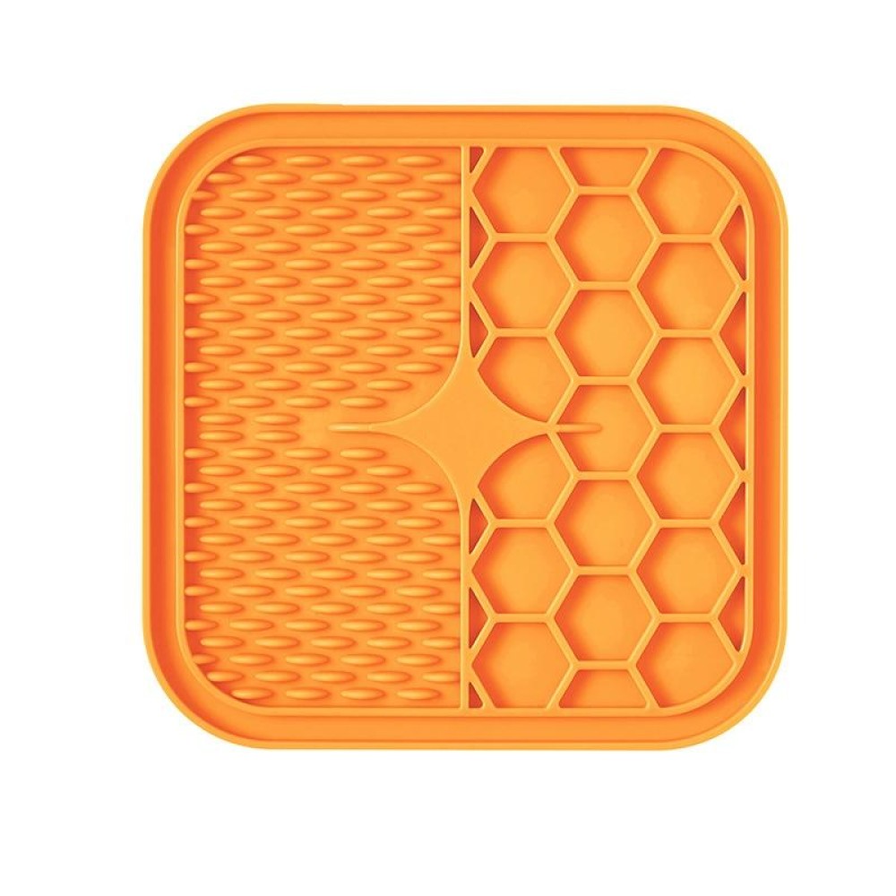 A012 Silicone Pet Sucker Licking Pad Anti-Choking Slow Food Bowl, Specification: Small(Orange)
