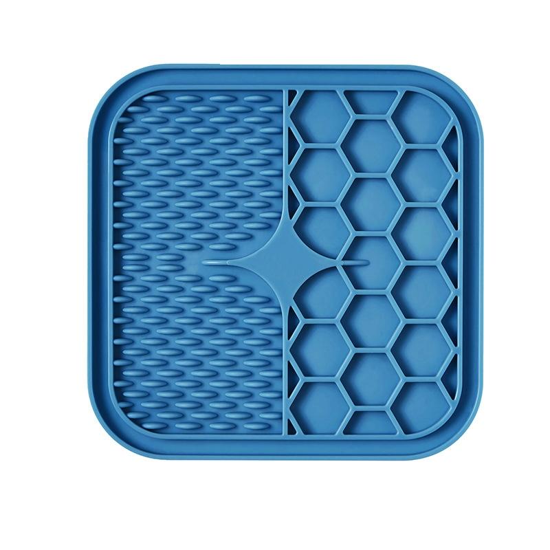 A012 Silicone Pet Sucker Licking Pad Anti-Choking Slow Food Bowl, Specification: Small(Blue)