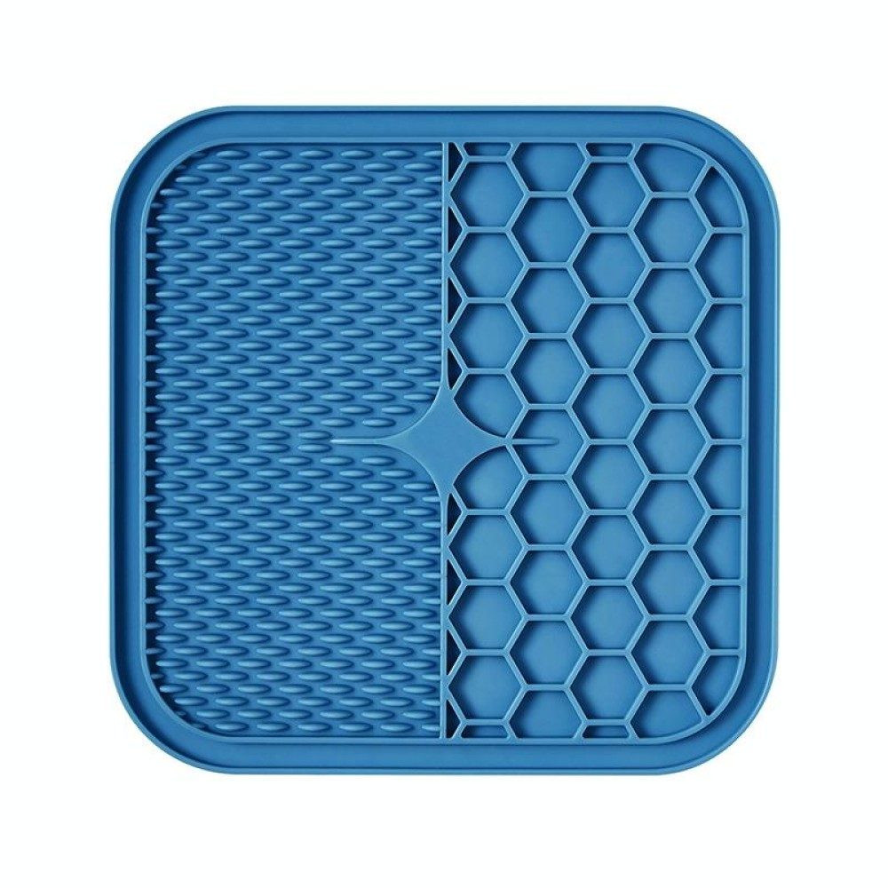 A012 Silicone Pet Sucker Licking Pad Anti-Choking Slow Food Bowl, Specification: Large(Blue)