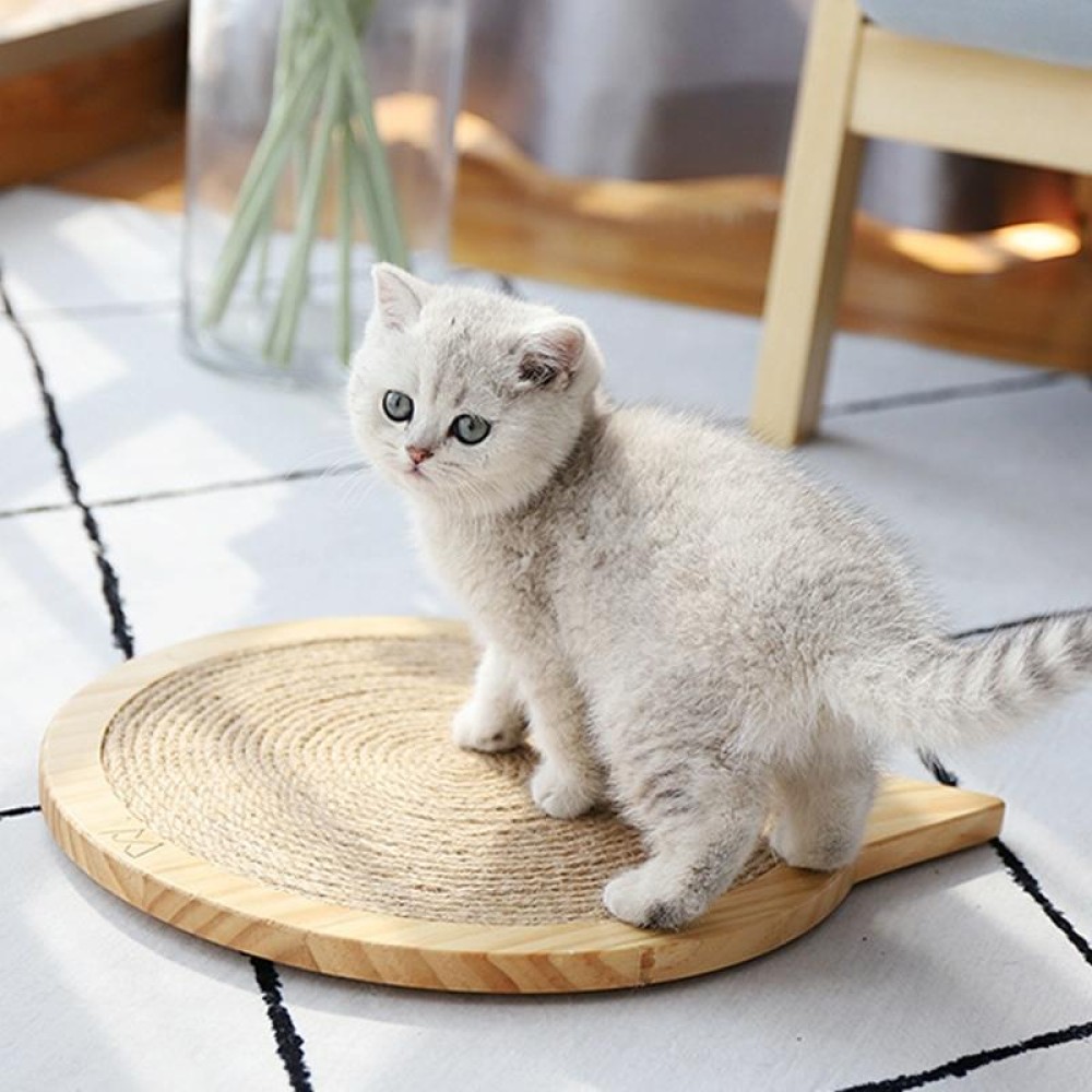 Handmade Sisal Solid Wood Durable Cat Grinding Claw Board Toy, Size: 34x31.5cm(Wood Color)