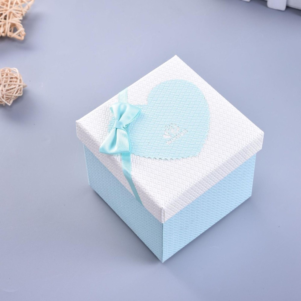Paper Valentine Day Gift Box With Bow, Specification: 10x10x10cm(Green)