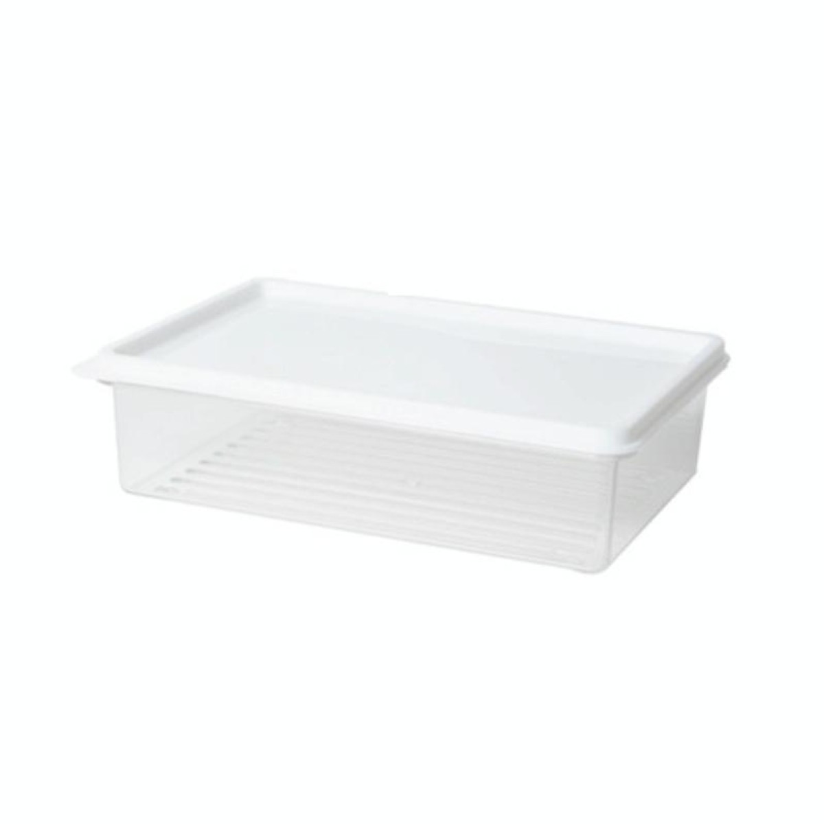 Refrigerator Storage Fresh-Keeping Box Kitchen Can Be Stacked With Frozen Fruit Sealed Box, Size: Large(White)