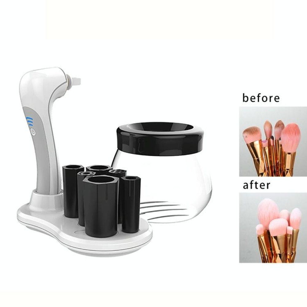 Electric Scrubber Make-Up Brush Cleaning Machine Automatic Dryer USB Rechargeable Make-Up Brush Cleaner(White)