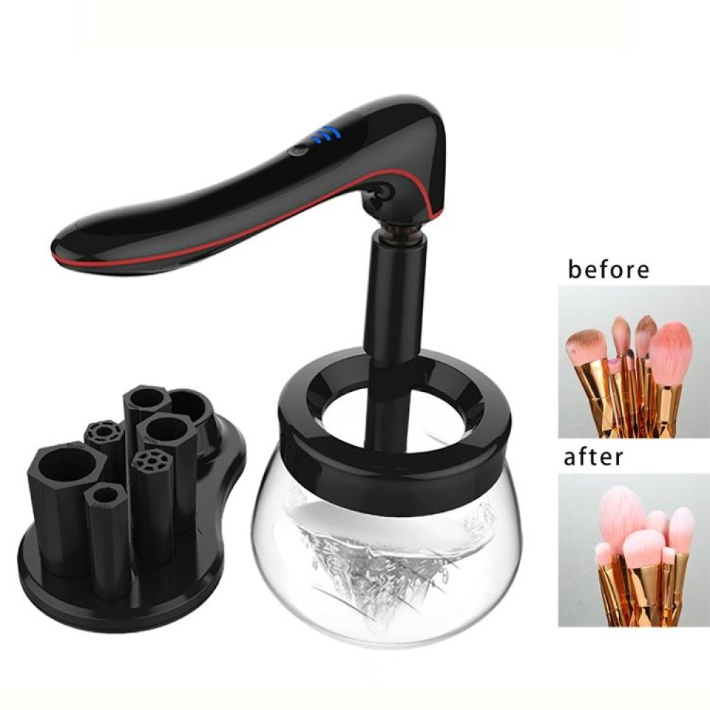 Electric Scrubber Make-Up Brush Cleaning Machine Automatic Dryer USB Rechargeable Make-Up Brush Cleaner(Black)