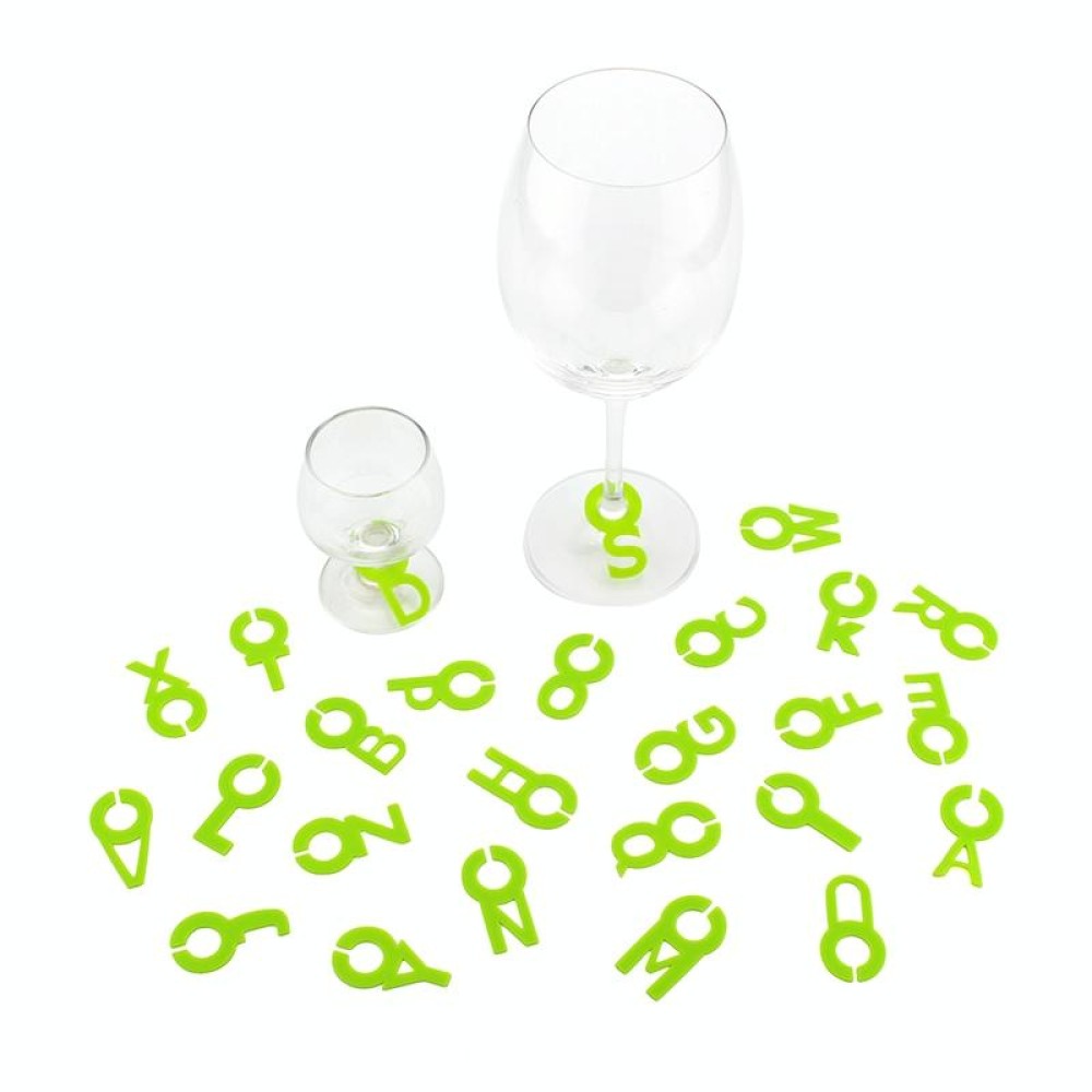 Silicone Wine Glass Letter Mark Pendant(Green)