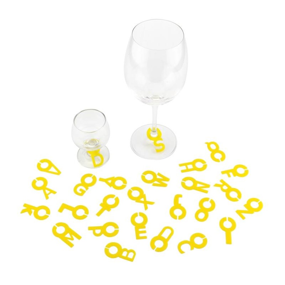 Silicone Wine Glass Letter Mark Pendant(Yellow)