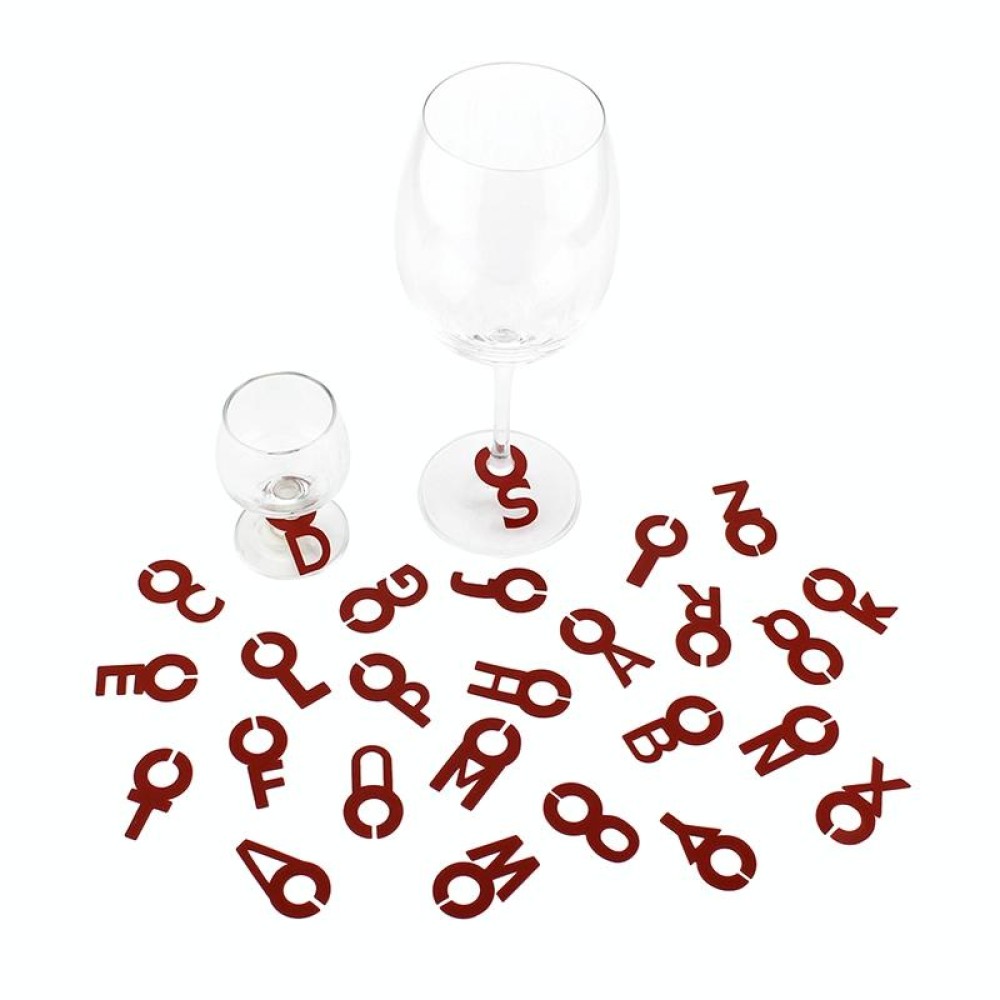 Silicone Wine Glass Letter Mark Pendant(Brown)