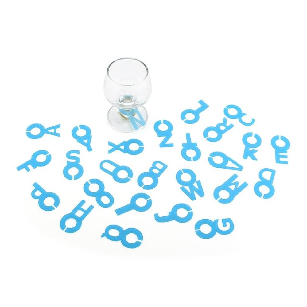 Silicone Wine Glass Letter Mark Pendant(Light Blue)