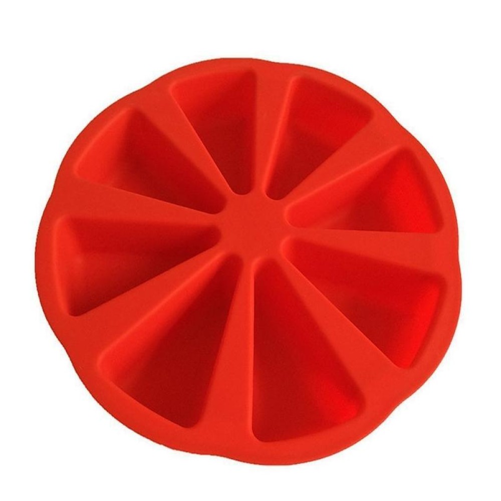 Silicone Orange Shape 8-Point Mold Kitchen Cake Pizza Baking Model(Red)