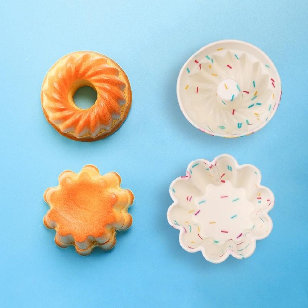 Creative DIY Silicone Cake Cup Muffin Cup Baking Mold,Style: Flower-shaped  (Candy Color)