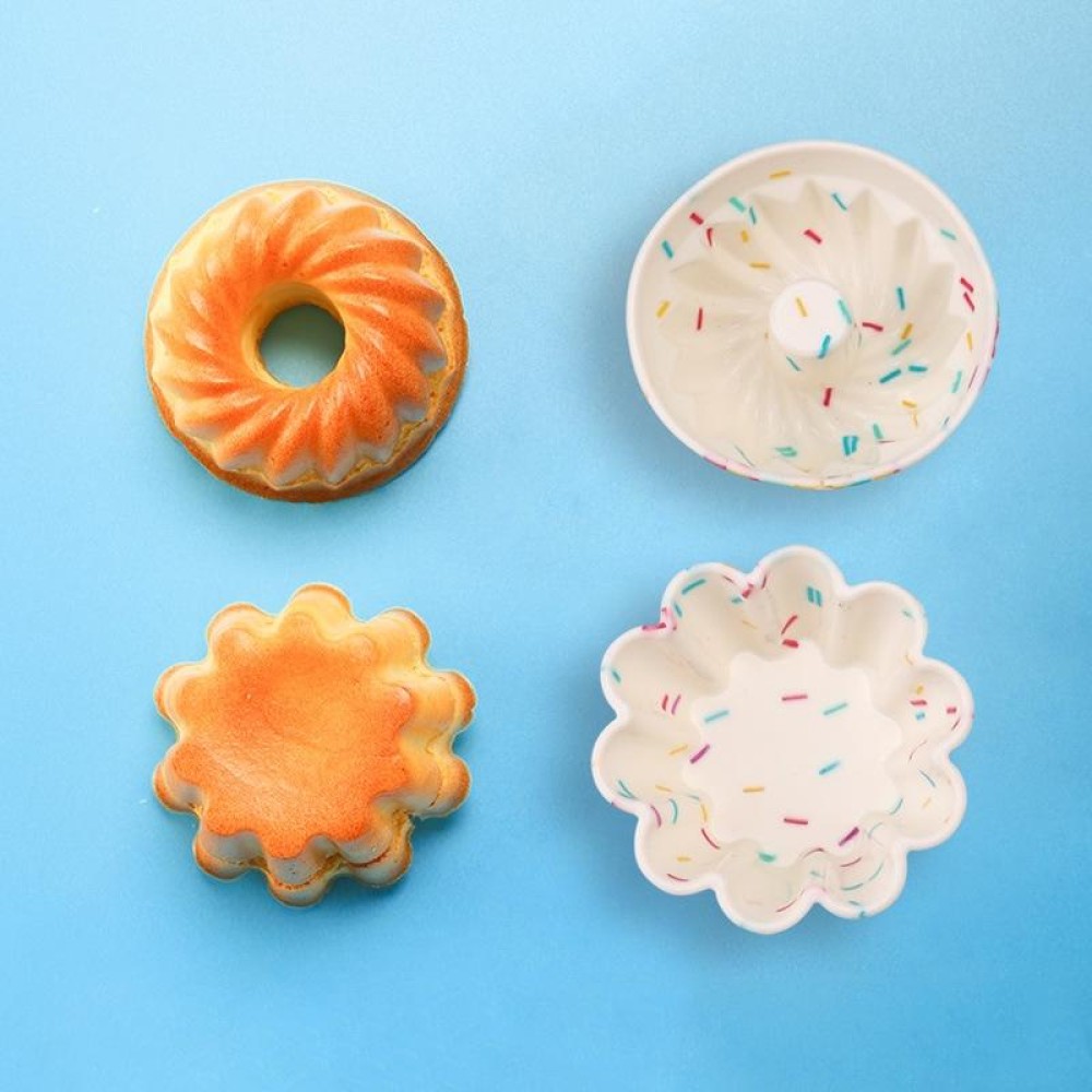 Creative DIY Silicone Cake Cup Muffin Cup Baking Mold,Style: Hollow  (Candy Color)