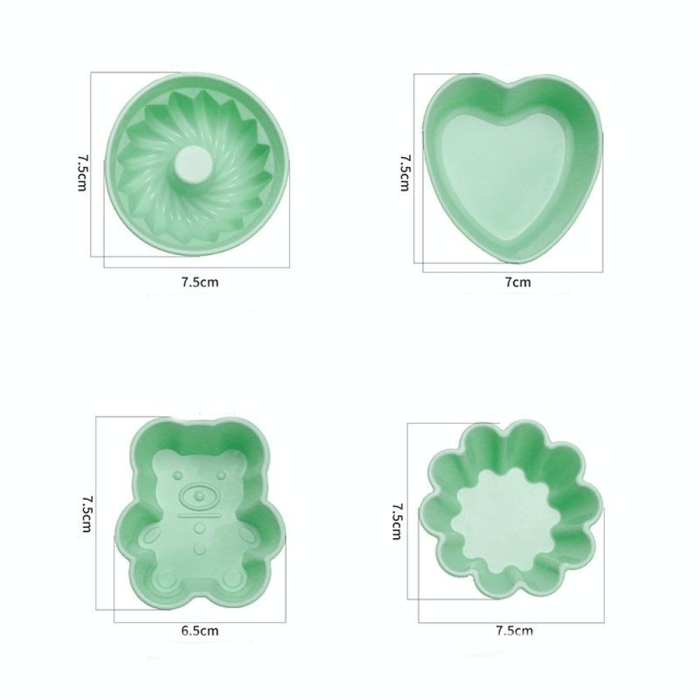 Creative DIY Silicone Cake Cup Muffin Cup Baking Mold,Style: Heart-shaped (Macron Green)