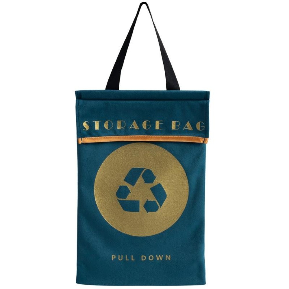 Velvet Wall-Mounted Garbage Bag Storage Hanging Bag Multifunctional Storage Bag(Gray Blue)