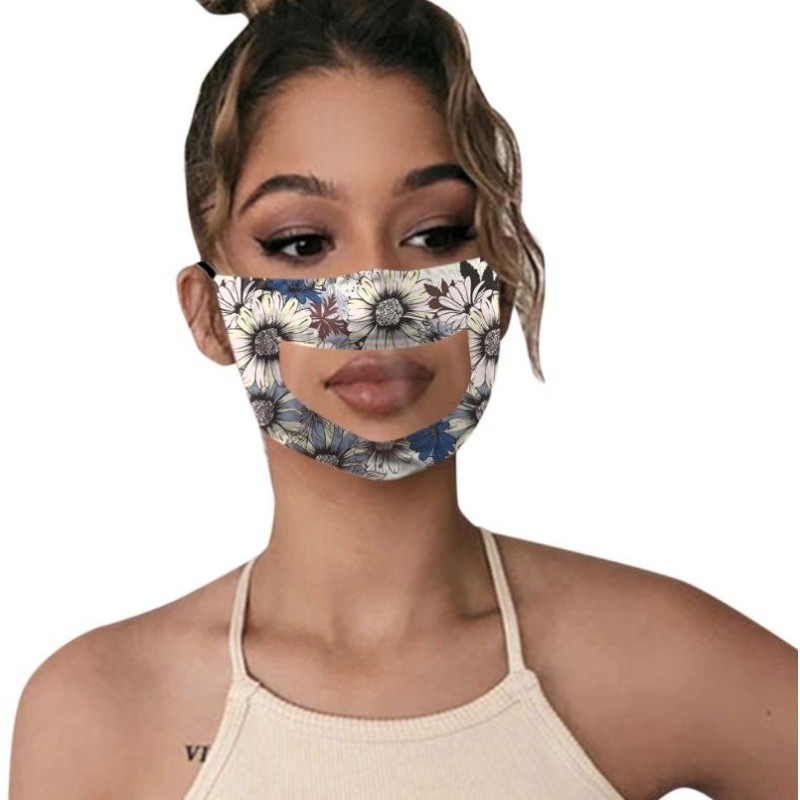 Anti-Fog Lip Language Face Shield For The Deaf And Mute Solid Color Printing Face Shield(Printing A)