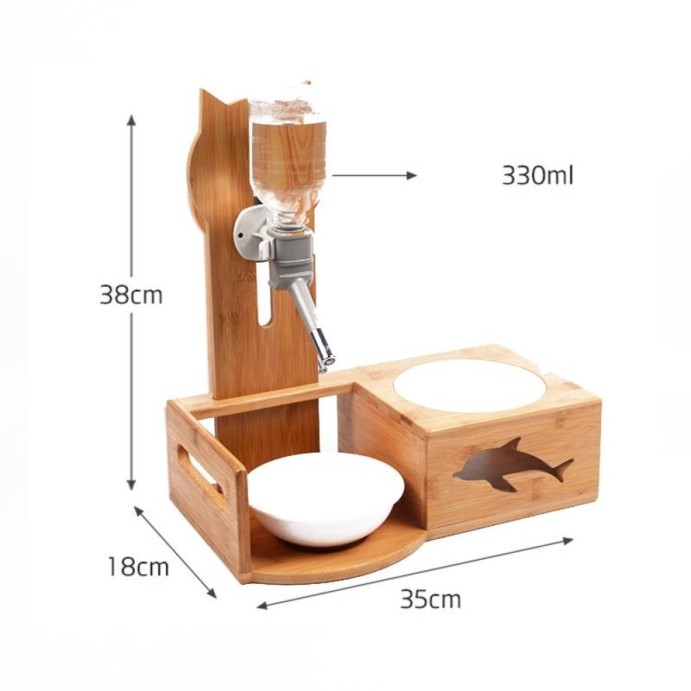Pet Solid Wood Vertical Automatic Drinking Bowl For Cats And Dogs, Color Random Delivery, Specification: No Drawer+Waterer Board