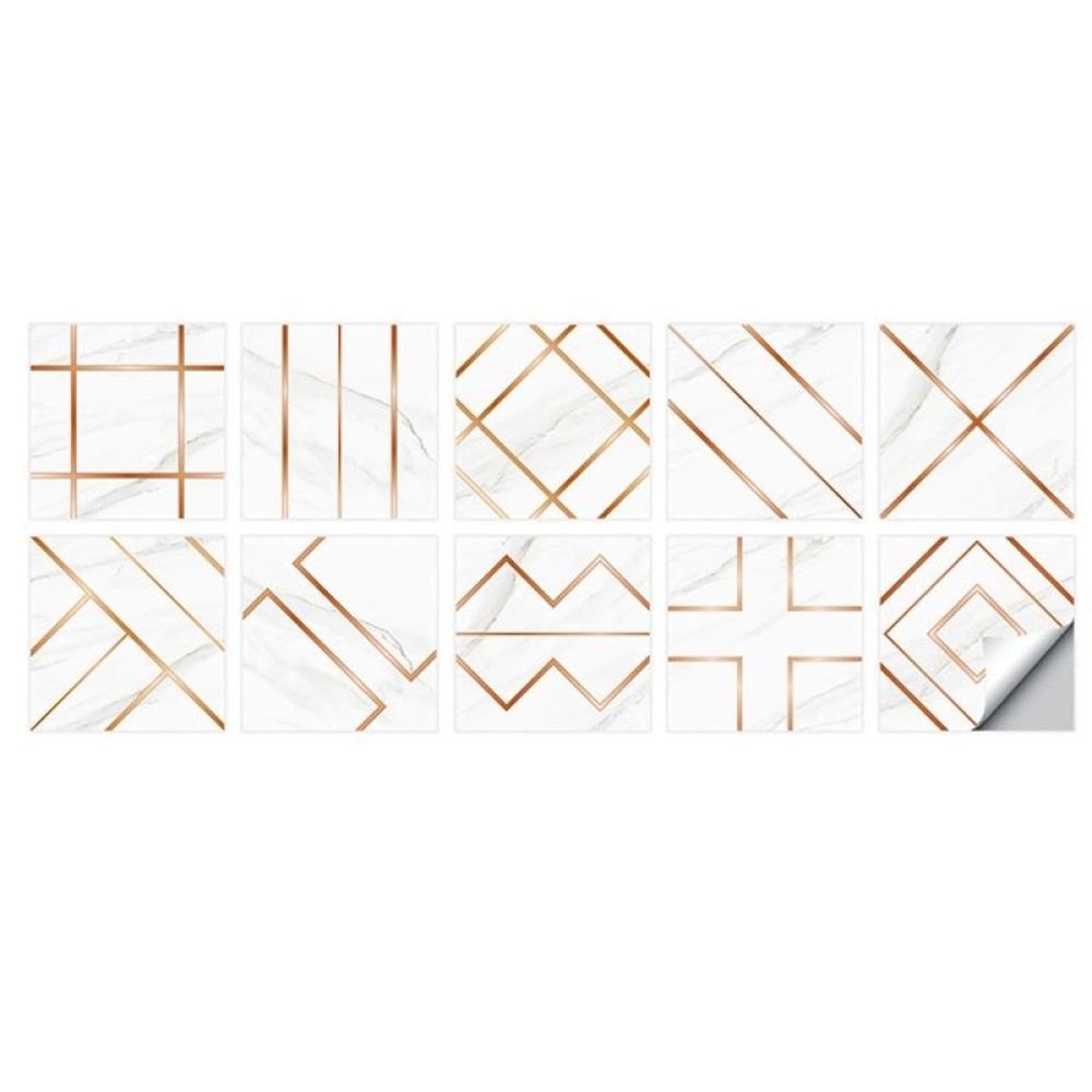 Geometric Pattern Staircase Wall Tile Sticker Kitchen Stove Water And Oil Proof Stickers, Specification: M: 15x15cm(HT-011 Copper)