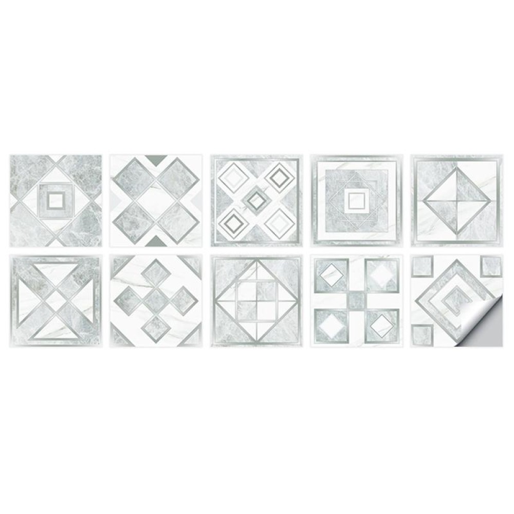 Geometric Pattern Staircase Wall Tile Sticker Kitchen Stove Water And Oil Proof Stickers, Specification: M: 15x15cm(HT-013 Silver)