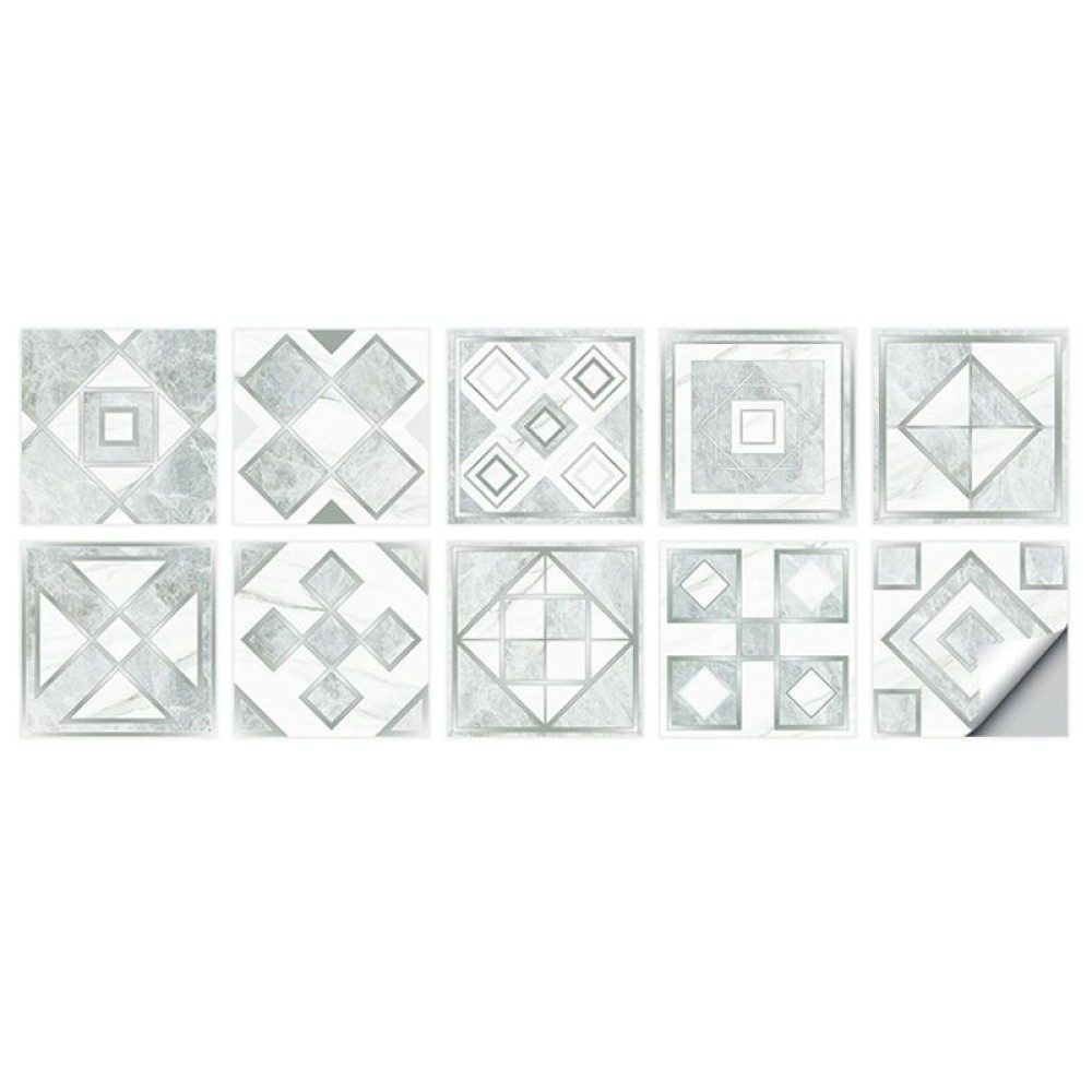 Geometric Pattern Staircase Wall Tile Sticker Kitchen Stove Water And Oil Proof Stickers, Specification: L: 20x20cm(HT-013 Silver)