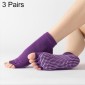 3 Pair Open-Toe Yoga Socks Indoor Sports Non-Slip Five-Finger Dance Socks, Size: One Size(Pure Color Deep Purple)