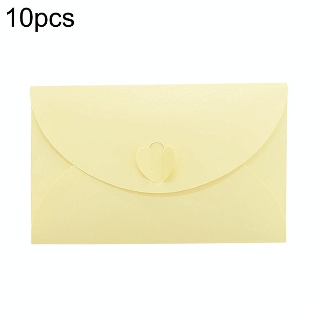 10pcs Love Buckle Pearl Paper Hot Stamping Envelope Invitation Letter(Platinum)