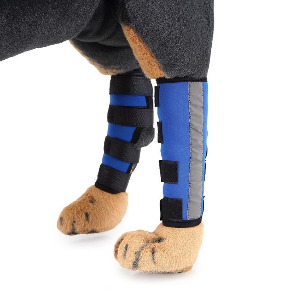 Pet Knee Pads Dog Leg Guards Pet Protective Gear Surgery Injury Sheath, Size: S(HJ12 Reflective Blue)